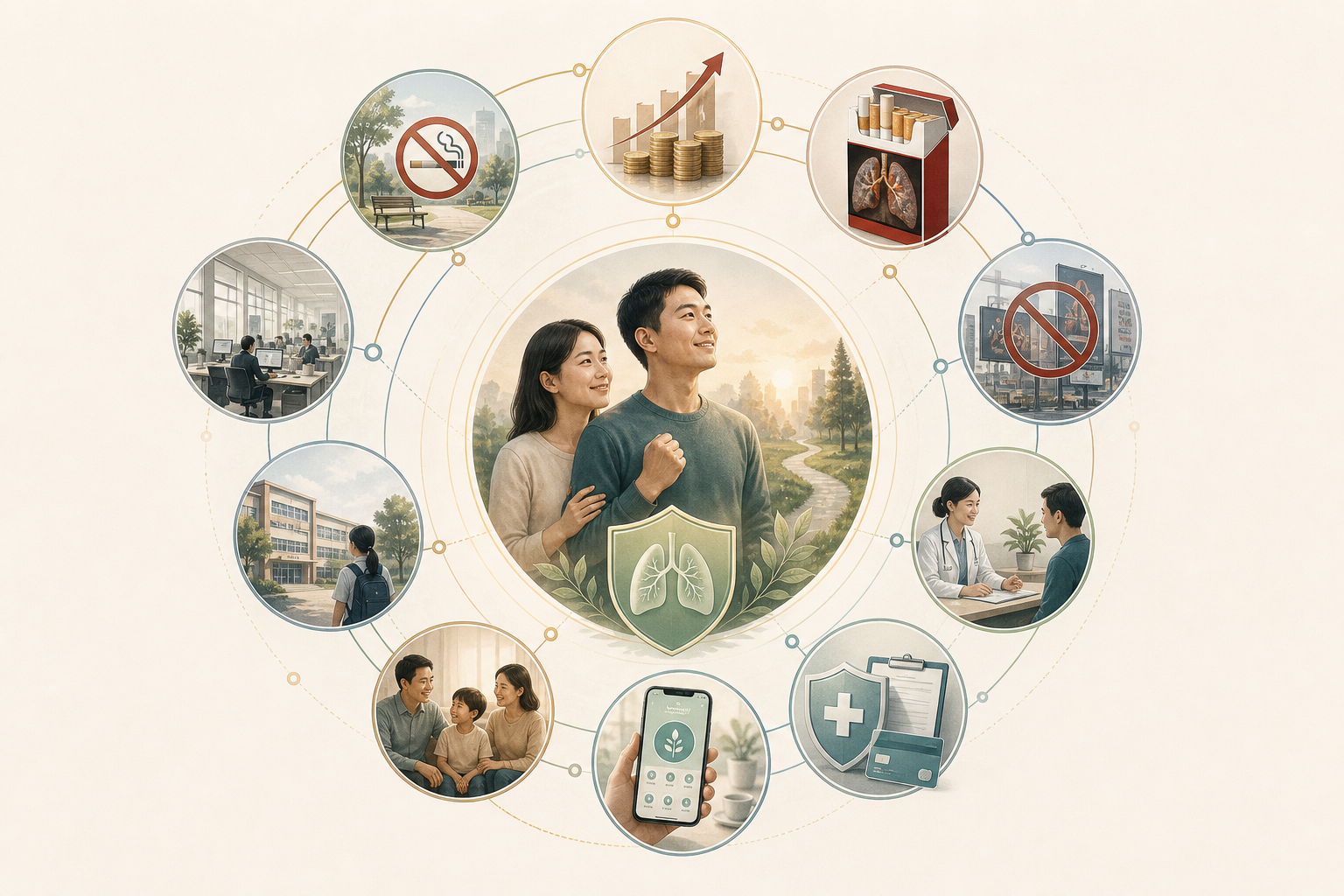 控烟政策与戒烟支持网络图